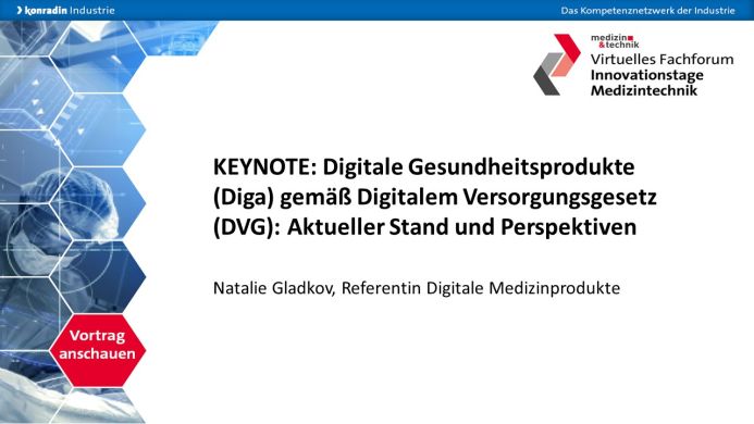 KEYNOTE: Digitale Gesundheitsprodukte (Diga) gemäß Digitalem Versorgungsgesetz (DVG): Aktueller Stand und Perspektiven 