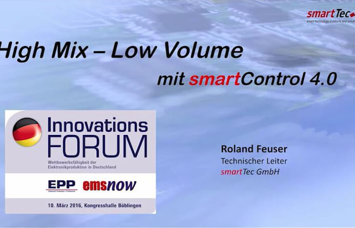 Vortrag: High Mix / Low Volume - Flexible Fertigungskonzepte mit smartControl 4.0