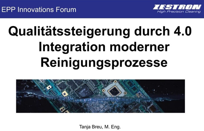 Vortrag: Qualitätssteigerung durch 4.0 Integration moderner Reinigungsprozesse