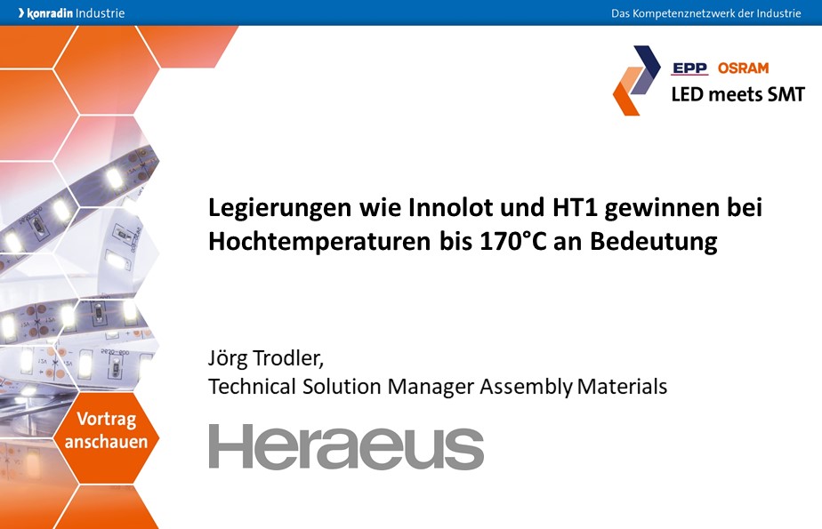 Legierungen wie Innolot und HT1 gewinnen bei Hochtemperaturen bis 170°C an Bedeutung